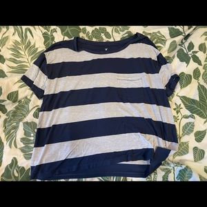 Blue and black striped American Eagle Soft and Sexy tees